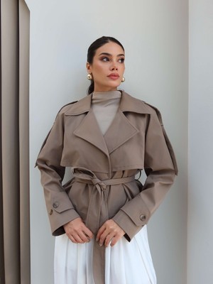 Esra Helvacı Apoletli Kısa Trench
