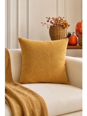 Elart Henna Düz Kırlent Kılıfı 43X43 cm Hardal