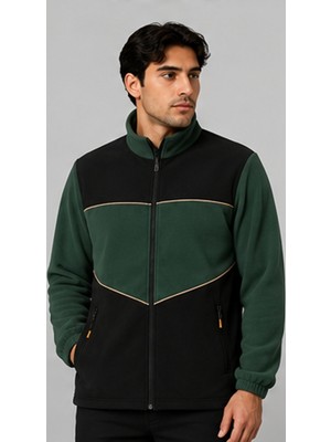Proform Tekstil Proform Outdoor Siyah-Yeşil Fermuarlı Polar Özel Baskı Yapılabilir