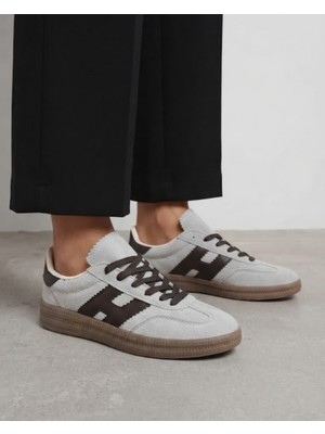 Kadın Gum Tabanlı Süet Bağcıklı Sneaker Kadın Spor Ayakkabı
