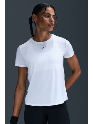 Nike One Classic Training Dri-Fit T-Shirt Kadın Antrenman Tişört Beyaz