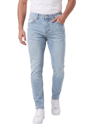 Deepsea Erkek Slim Fit Dar Kesim Likralı Buz Mavisi Kot Pantolon – Dar Paça Ince Esnek Jean 2608306