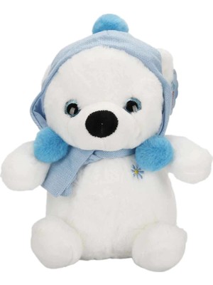 Akıllı Bayi Şapkalı ve Atkılı Peluş Kutup Ayısı 30 cm S00004773