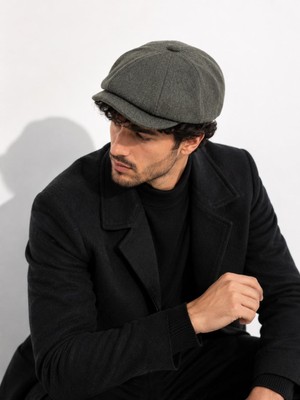 Wearflawless Erkek Kasket, Kışlık Şapka, Klasik Ingiliz Mode Kaşe Kasket, Beckham Model Peaky Blinders Şapka