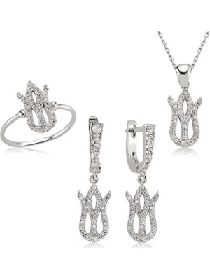 DMR Elegance Gümüş Lale Bayan Set