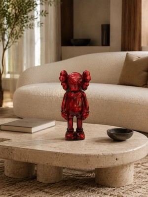 Nixa Kaw Tarzı Bordo x Gözlü El Boyaması Dekoratif Figür Heykel 26 cm