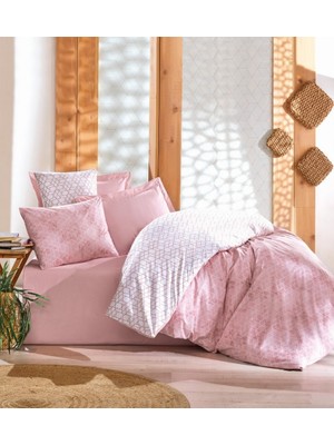 Cotton Box Rf Minimal -Best Pembe- Lastikli Çarşaflı Çift Kişilik Nevresim Takımı