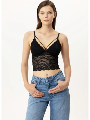 Pierre Cardin 6518 Ince Ayarlanabilir Askılı Üçgen Kap Dantelli Bralet Büstiyer