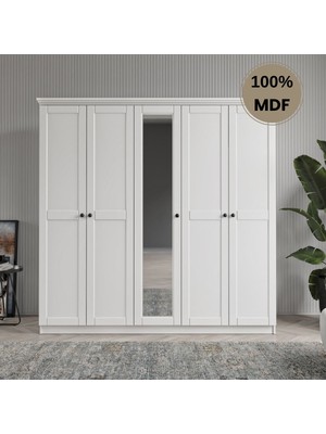 Comiet Dali 5 Kapılı Mdf Country Gardırop