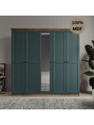 Comiet Dali 5 Kapılı Mdf Country Gardırop