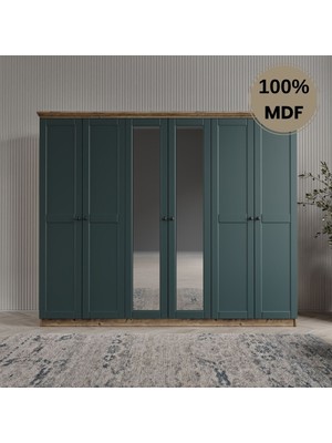 Comiet Dali 6 Kapılı Mdf Country Gardırop