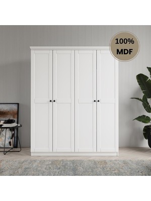 Comiet Dali 4 Kapılı Mdf Country Gardırop