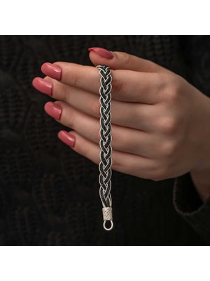 DMR Elegance Gümüş Kazaziye Örgü Bileklik
