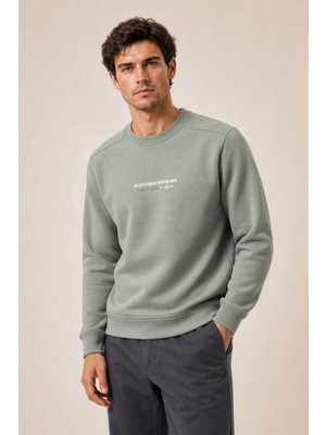 Redline Takes Bisiklet Yaka Kışlık Regular Fit Sweatshirt Mint