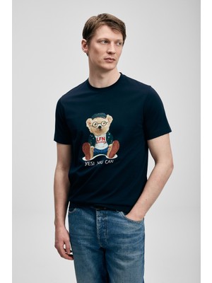 Lufian Pamuklu Regular Fit Baskılı Bisiklet Yaka T Shirt Erkek T Shirt 111020305