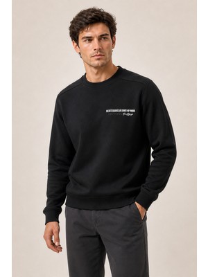 Redline Takes Bisiklet Yaka Kışlık Regular Fit Sweatshirt Siyah