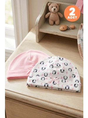 Just Inner Kız Bebek 2'li Pamuklu Bere Penguen Desenli Esnek ve Konforlu (684501)