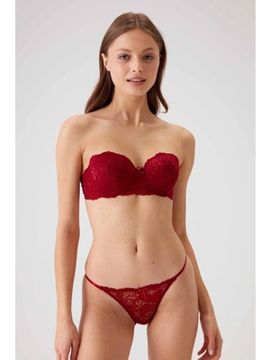 Pierre Cardin 4034 Carlına Balenli Straplez Desteksiz Sütyen Takımı