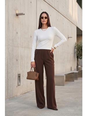 Lela Pamuklu Bisiklet Yaka Crop Bluz Kadın Bluz 5867060