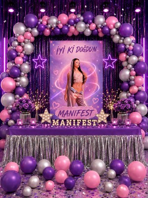 snowparty Manifest Dekor Perdeli Masa Etekli Poster Doğum Günü Parti Malzemeleri Süsleri Seti Hilal