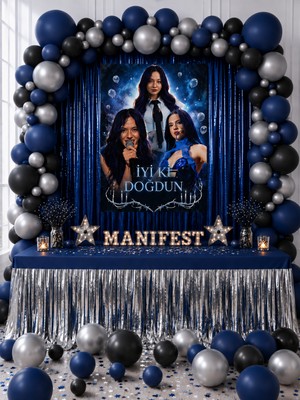 snowparty Manifest Dekor Perdeli Masa Etekli Poster Doğum Günü Parti Malzemeleri Süsleri Seti Zoktay