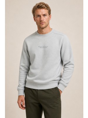 Redline Clavin Erkek Regular Fit Yeni Sezon Pamuklu Sweatshirt Gri