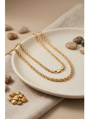 Nacario Mey Ithalat® cm Burgu Zincir Model Gold Renk 50 cm Kadın Kolye
