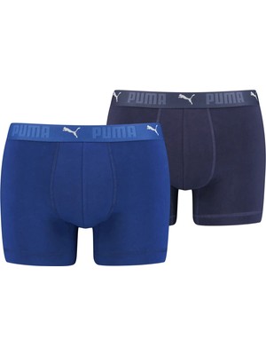 Puma Erkek Mavi Puma Puma Sport Cotton Boxer 2p Mavi 2'li Erkek Boxer