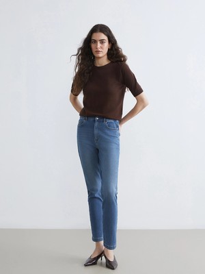 Lc Waikiki Yeni Sezon Beli Lastikli Slim Mom Kadın Jean Pantolon
