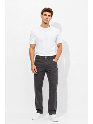 Vena Erkek Richard Slim Fit 5 Cep Gabardin Pantolon %100 Pamuk-Füme