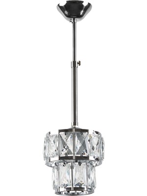Kontes Tekli Kristal Taşlı Modern Avize