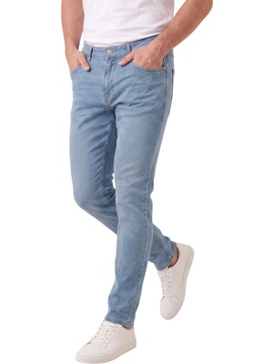 Deepsea Erkek Slim Fit Dar Kesim Likralı Mavi Kot Pantolon – Dar Paça Pamuklu Esnek Jean 2608304