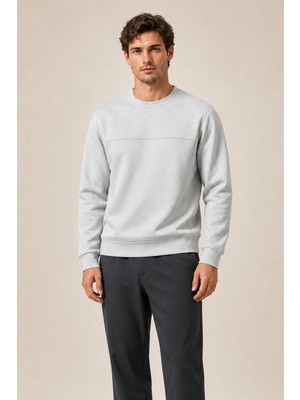 Redline Steni Yeni Sezon Erkek Regular Fit Kışlık Bisiklet Yaka Sweatshirt Gri