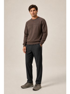Redline Steni Yeni Sezon Erkek Regular Fit Kışlık Bisiklet Yaka Sweatshirt Kahve