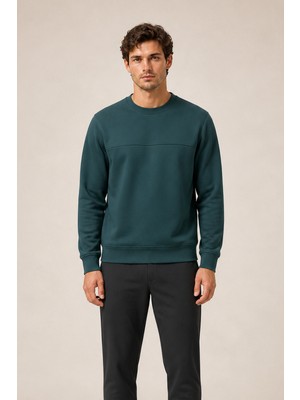 Redline Steni Yeni Sezon Erkek Regular Fit Kışlık Bisiklet Yaka Sweatshirt Nefti