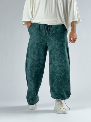 Cocopelli Paça Ayarlamalı Desenli Yeşil Erkek Baggy Pantolon COC3355