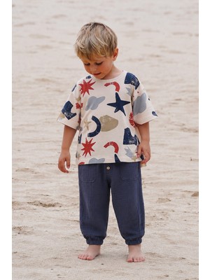 Cigit Müslin Pantolonlu T-Shirt Takım 2-10 Yaş Bej