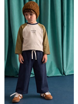 Cigit Mevsimlik Reglan Kol T-Shirt Takım 2-10 Yaş Kum