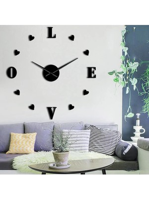 Dıy Clock Modern Nesil Dıy 3D Dekoratif Büyük Boy Sticker Duvar Saati