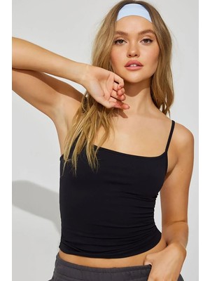 Seeh Siyah Ince Askılı Pamuklu Basic Atlet SH169