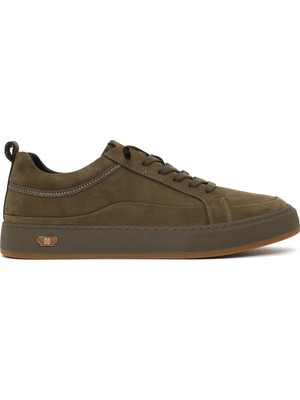 Derimod Erkek Haki Bağcıklı Nubuk Deri Sneaker WM680050DN