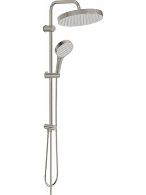 Valtemo Valentını + Bıgart 4'lü Lavabo, Banyo, Eviye ve Robot Duş Seti - Fırçalı Nikel