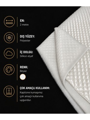 Favora Kapitone Ağaç Kabuğu Dikişli Kumaş 5 Metre – Krem