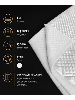 Favora Kapitone Ağaç Kabuğu Dikişli Kumaş 3 Metre – Beyaz