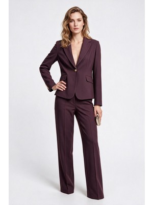 Ekol Kadın Çentikli Yaka Tek Düğmeli Blazer Ceket