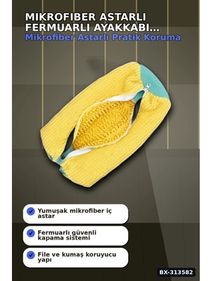 Sepetopia Mikrofiber Astarlı 1 Adet Ayakkabı Yıkama Torbası - Fermuarlı Spor Ayakkabı Koruyucu BX-313582