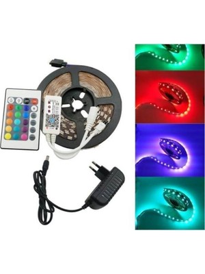 Cata 5 Metre 6 Watt 220 Volt 96 Renkli Kumandalı Rgb Şerit Led Seti (CT-4557)