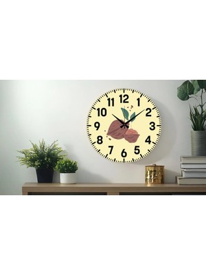 St. Morritz Dekoratif Türkçe Rakamlı Uv Baskılı Duvar Saati (Sessiz) Akar Mekanizma 40CM Metal Akrep Yelkovan