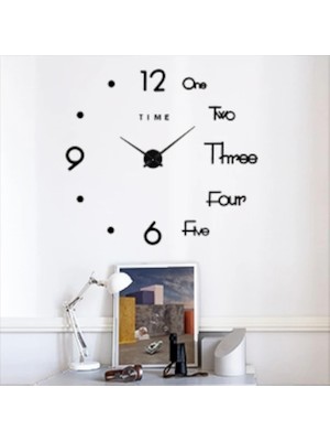 Dıy Clock Modern Nesil Dıy 3D Dekoratif Büyük Boy Sticker Duvar Saati