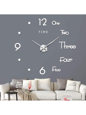 Dıy Clock Modern Nesil Dıy 3D Dekoratif Büyük Boy Sticker Duvar Saati